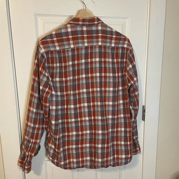 Lucky Brand lined plaid flannel button down sz XL - Picture 4 of 8